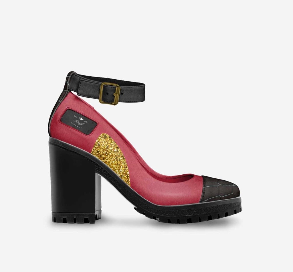 Rouge Reign Block Heel - Italian Luxury